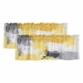 thumbnail image 1 of Yellow Gray Curtain Valances for Windows, Kitchen Valance Window Treatments Panel 2 Pack, Modern Oil Painted Abstract Geometric Rod Pocket Short Curtains for Bathroom Bedroom 42 x 12 Inch, 1 of 8