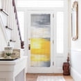 thumbnail image 1 of Yellow Gray Door Curtains for Door Window, French Sidelight Front Back Door Curtains With Tieback, Modern Abstract Oil Painted Art Kitchen Rod Pocket Drapes Panel, 25"x72", 1 of 5