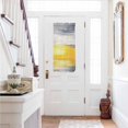 thumbnail image 1 of Yellow Gray Door Curtains for Door Window, French Sidelight Front Back Door Curtains With Tieback, Modern Abstract Oil Painted Art Kitchen Rod Pocket Drapes Panel, 25"x40", 1 of 5