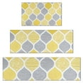 thumbnail image 1 of Yellow and Gray Geometric Quatrefoil Pattern Kitchen Rugs Sets Of 3,Kitchen Runner Rugs Non Skid Washable,Decorative Kitchen Floor Mats for Kitchen,Sink,Laundry,17"x30"+ 17"x47" + 17"x59", 1 of 6