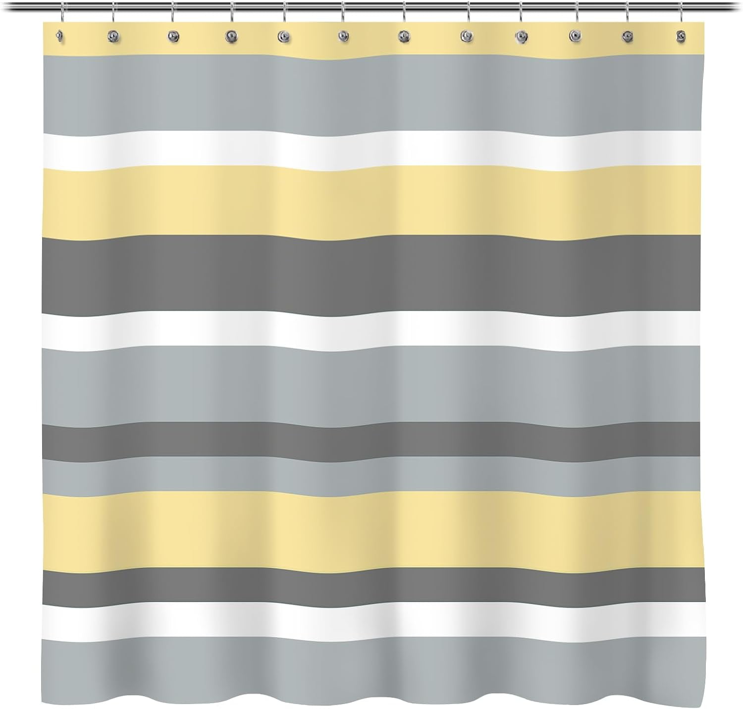 Elegant Linens Waterproof Fabric Shower Curtain Liner - Brown & Beige Horizontal Stripe, 70x72 Inch
