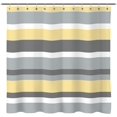 thumbnail image 1 of Yellow Gray Horizontal Stripes Water-Repellent Fabric Shower Curtain with Reinforced Metal Grommets Refreshing Striped Design Bathroom Decor, 1 of 6