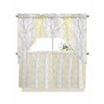 thumbnail image 1 of Yellow Gray Kitchen Curtain and Valance Set 3 Pieces, Rod Pocket Short Tier Curtains 24 Inch Length, Pastoral Botanical Branch Aesthetics Swag Topper Small Window Treatment for Cafe Bathroom Bedroom, 1 of 6