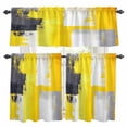 thumbnail image 1 of Yellow Gray Kitchen Curtains Sets for Windows 24 Inch Length, Oil Painting Abstract Modern Geometric Rod Pocket Window Treatments Tier Curtains and Valances Set for Bedroom/Bathroom, 1 of 8