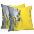 thumbnail image 1 of Yellow Gray Ombre Outdoor Pillow Covers Pack of 2 Modern Abstract Art Waterproof Throw Pillow Covers Decorative Cushion Cases for Patio Garden Tent Balcony Couch 24x24 inch, 1 of 8