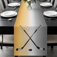 thumbnail image 1 of Yellow Gray Ombre Table Runner 72 Inches Long, Black Hockey Sticks Minimalist Style Kitchen Coffee Dining Table Decoration for Home Party Birthday Wedding Home Decor 13x72 Inches, 1 of 8