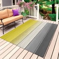 thumbnail image 1 of Yellow Gray Outdoor Rug for Patio/Deck/Porch, Non-Slip Large Area Rug 5 x 8 Ft, Country Vintage Abstract Gradient Wooden Indoor Outdoor Rugs Washable Area Rugs, Reversible Camping Rug Carpet Runner, 1 of 8
