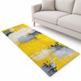Yellow Gray Runner Rug 2.6'x8', Abstract Retro Soft Mat Non-Slip ...