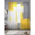 thumbnail image 1 of Yellow Gray Sheer Curtains 108 Inches Long 2 Panels Geometric Oil Paint Graffiti Color Block Modern Light Filtering Semi Sheer Window Curtains Drapes for Bedroom Living Room 52"x108", 1 of 7