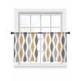 thumbnail image 1 of Yellow Gray Sheer Curtains 45 Inches Long 2 Panels Medieval Print Light Filtering Semi Sheer Window Curtains Drapes for Bedroom Living Room 52"x45"x2, 1 of 7