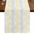thumbnail image 1 of Yellow Gray Short Table Runner 60 Inches Long,Pastoral Botanical Branch Aesthetics Cotton Linen Table Runners Dresser Scarves,Fabric Tabletop Scarf Furniture Cover for Home Dinner Party Decor 13"x60", 1 of 8