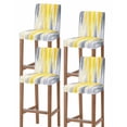 thumbnail image 1 of Yellow Gray White Bar Stool Covers Set of 4, Farmhouse Gradient Abstract Art Stretch Washable Bar Chair Covers with Backs, Removable Pub Counter Height Chair Cover for Kitchen Dining Room Cafe, 1 of 7