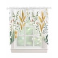 thumbnail image 1 of Yellow Green Botanical Swag Valances for Windows, Rustic Watercolor Leaves Rod Pocket Sheer Valances for Large Windows, Swag Toppers Light Filtering for Kitchen Living Room 2 Panels 36''x63'', 1 of 5