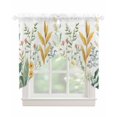 thumbnail image 1 of Yellow Green Botanical Swag Valances for Windows, Rustic Watercolor Leaves Rod Pocket Sheer Valances for Small Windows, Swag Toppers Light Filtering for Kitchen Living Room 2 Panels 36''x36'', 1 of 5