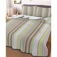 thumbnail image 1 of Yellow Green Brown Striped Twin XL Size Down Alternative Comforter,Lightweight Comforter Quilt Bedding Set with Pillow Shams Farmhouse Modern Stripes Art Bed Comforter Duvet Insert 68"x98", 1 of 7