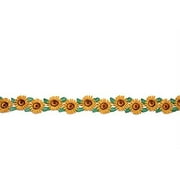 Yellow/Green /Brown Sun Flower Daisy Embroidered Lace Trim DIY Sewing Notions Crafts by Yard 1" Sun Flower Trim