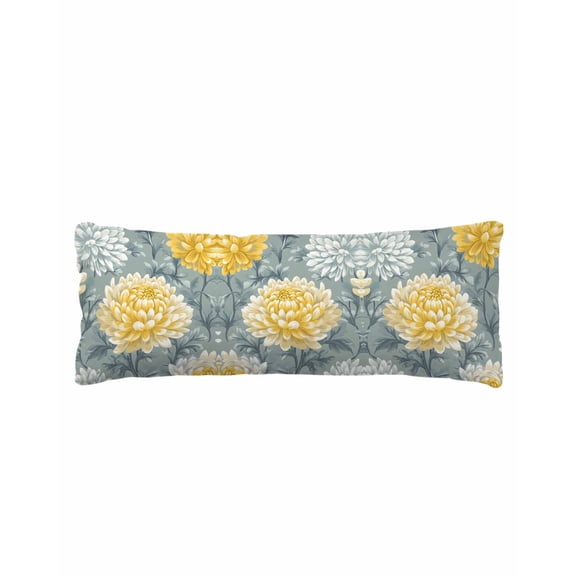 Yellow Green Floral Spring Body Pillow Cover 20 x 54 Inch Decorative Pillow Cover Summer Botanical Pastoral Lumbar Pillowcase Seasonal Rectangle Cushion Case for Couch Sofa Bed Living Room