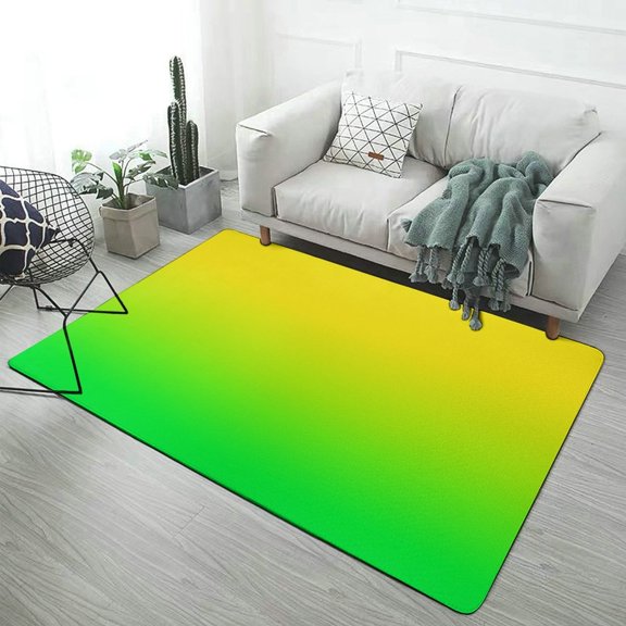 Yellow Green Gradient-1 Carpet Style Living Room Bedroom Soft Comfy Rug Modern 3d Entry Mats Household