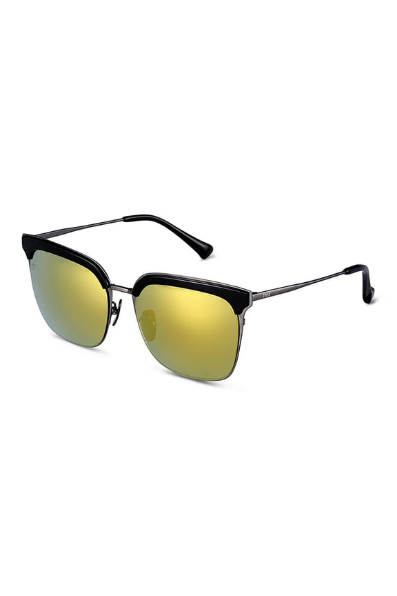 Yellow-Green Gradient Lens Square Frame Sunglasses - UV Protection Bright Outdoor & Casual Eyewear