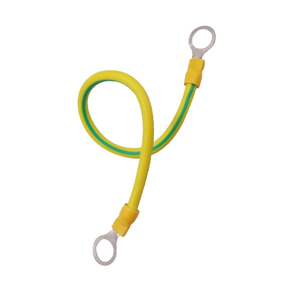 Yellow Green Grounding Wire With O-Rings Terminals Solar Photovoltaic Panel Ground Wiring Connection Hole Size 9mm