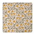 thumbnail image 1 of Yellow Green Leaf Flower Pattern Square Fitted Tablecloth with Elastic Edge,Square Table Cover,Washable Elastic Table Cover for Home Kitchen Party Decor 34"x34", 1 of 6