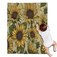thumbnail image 1 of Yellow Green Leaf Sunflower Pattern Blanket,Comfortable Soft Lamb Wool Throw Blanket,All Season,Warm Lightweight Blankets for Sofa Bed Couch Living Room Chair,30"x40", 1 of 4
