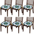 thumbnail image 1 of Yellow and Green Modern Art Geometric Seat Covers for Dining Room Chairs Set Of 6,Stretch Printed Washable Chair Seat Cover with Elastic Ties and Button,Removable Waterproof Couch Cushion Covers, 1 of 6