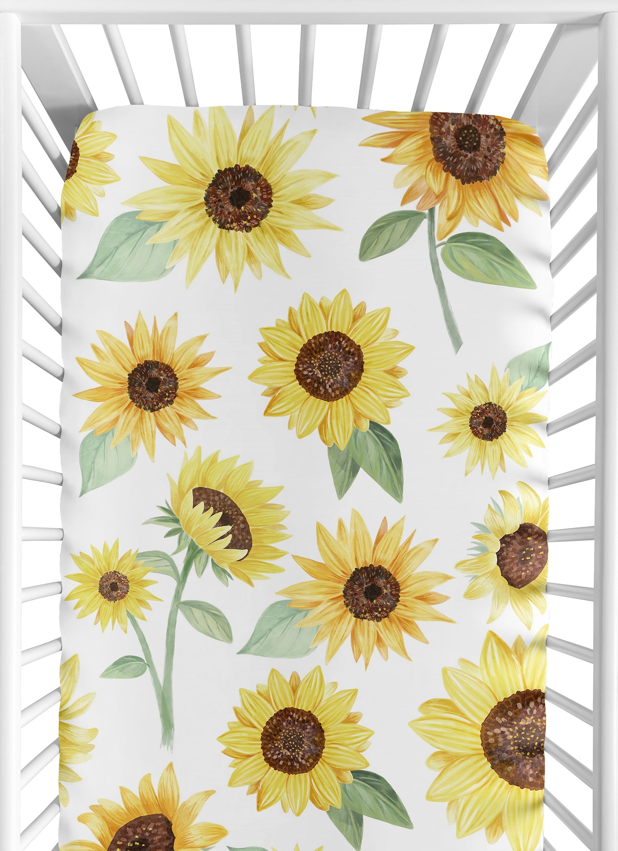 Sweet Jojo Designs Farmhouse Watercolor Flower Microfiber Crib Sheet