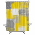 thumbnail image 1 of Yellow Grey Abstract Paint Shower Curtain Set with Hooks, Modern Rustic Graffiti Waterproof Fabric Bathroom Curtains Decor Home Accessories,Stall 36 X 72 Inch, 1 of 9