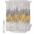 thumbnail image 1 of Yellow Grey Abstract Shower Curtain, Waterproof Shower Curtains for Bathroom, Gradient Geometric Graffiti Modern Art Washable Fabric Bathtub Curtain Set Bath Decor with 12 Hooks Extra Long 72"x96", 1 of 8