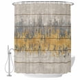 thumbnail image 1 of Yellow Grey Abstract Shower Curtain, Waterproof Shower Curtains for Bathroom, Gradient Geometric Graffiti Retro Wooden Washable Fabric Bathtub Curtain Set Bath Decor with 12 Hooks Standard 72"x72", 1 of 8