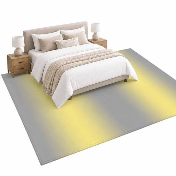 Yellow Grey Area Rug 6'x9', Gradient Ombre Soft Mat Non-Slip Silicone ...