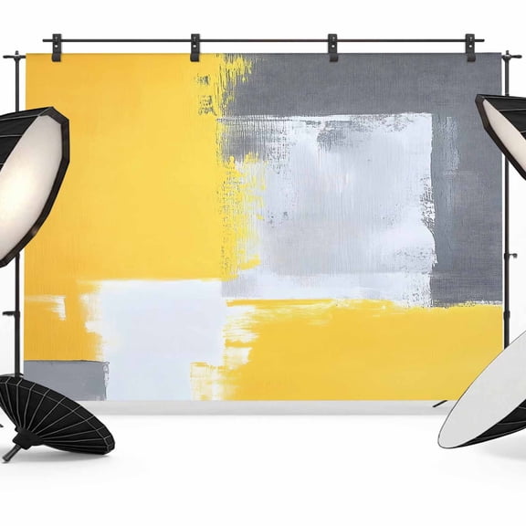 Yellow Grey Backdrop for Photoshoot,Photography Photo Studio Background Wall Backdrop,Abstract Street Graffiti Art Retro Painting Back Drop Banner Panel for Portraits Wedding Live Streaming 7x5Ft
