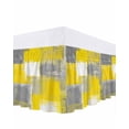 thumbnail image 1 of Yellow Grey Bed Skirt King Size, Rustic Mottled Oil Painting Abstract Texture Wrap Around Bed Skirting with Adjustable Elastic Strap, Dust Ruffled Pleated Bedskirts 18 Inch Drop for Bedroom King Beds, 1 of 9
