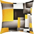 thumbnail image 1 of Yellow Grey Black Buffalo Check Reversible Throw Pillow Covers 16 x 16-Inch Kids Geometric Pillow Covers Home Decor for Geometry Square Cushion Covers Set of 4 Plaid Modern Abstract Art, 1 of 6