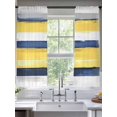 thumbnail image 1 of Yellow Grey Blue Sheer Curtains 63 Inches Long 2 Panels Lines Geometric Light Filtering Semi Sheer Window Curtains Drapes for Bedroom Living Room 52"x63", 1 of 7
