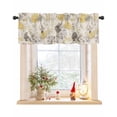 thumbnail image 1 of Yellow Grey Botanical Curtain Valance for Windows/Living Room/Kitchen/Bathroom/Café, Short Rod Pocket Tier Curtain Window Treatment Panel Spring Floral Watercolor Rustic Topper Curtain 60''x18'', 1 of 6
