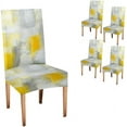 thumbnail image 1 of Yellow and Grey Chair Covers Foros para Sillas De Comedor Set 4 Decoration Dining Chair Covers Removable Washable Parson Chair Covers for Dining Room Living Room Kitchen, 1 of 6