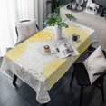 thumbnail image 1 of Yellow Grey Chrysanthemum Table Cloth Waterproof Tablecloths, Farmhouse Botanical Floral Modern Tablecloth Dining Table Cover for Kitchen Party Tabletop Outdoor, Rectangle Tablecloth 54x108 Inch, 1 of 9