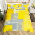thumbnail image 1 of Yellow Grey Duvet Cover, Grunge Ombre Bedding Set for Kids Teens Adult, Graffiti Oil Painting Comforter Cover Soft, Watercolor Contemporary Art Bed Sets with 1 Pillowcase Bedroom Decor, 1 of 4