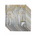 thumbnail image 1 of Yellow Grey Forest Cloth Napkins Washable Set of 6, Grey Modern Art Oil Painting Reusable Dinner Table Napkins Cloth Bulk for Weddings Kitchen Restaurants Hotel Events Parties 20 x 20 Inch, 1 of 9