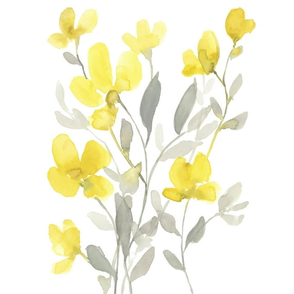 Art.com Yellow & Grey Garden I Art Print by Jennifer Goldberger, 24" x 32"