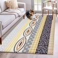 thumbnail image 1 of Yellow Grey Geometric Area Rugs 3'x5', Washable Small Throw Rugs for Living Room Bedroom, Boho Vintage Country Flowers Leaves Indoor Outdoor Rug Non-Slip Low Pile Carpet Runner Reversible Floor Mats, 1 of 8