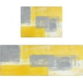 thumbnail image 1 of Yellow Grey Kitchen Rug Mat Set 2 Piece Abstract Art Painting Kitchen Floor Mats Non Slip Washable Kitchen Rugs Yellow Kitchen Decor, 1 of 5
