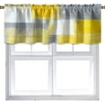thumbnail image 1 of Yellow Grey Kitchen Valances for Windows Half Kitchen Valance Curtains Modern Window Treatment Valances for Living Room Bedroom Bathroom Decor, 1 of 6