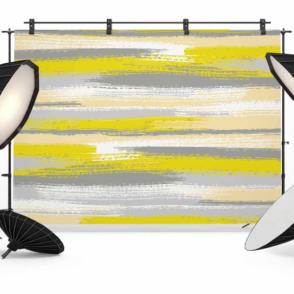 Yellow Grey Lines Photography Backdrop 8x6FT, Abstract Mottled Paints Graffiti Texture Photo Backdrops, Background for Photography Studio Photo Studio Background, Back Drop for Photoshoot