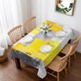 thumbnail image 1 of Yellow Grey Oil Painting Table Cloth Waterproof Tablecloths, Abstract Modern Geometric Tablecloth Dining Table Cover for Kitchen Party Tabletop Outdoor, Rectangle Tablecloth 60x84 Inch, 1 of 9