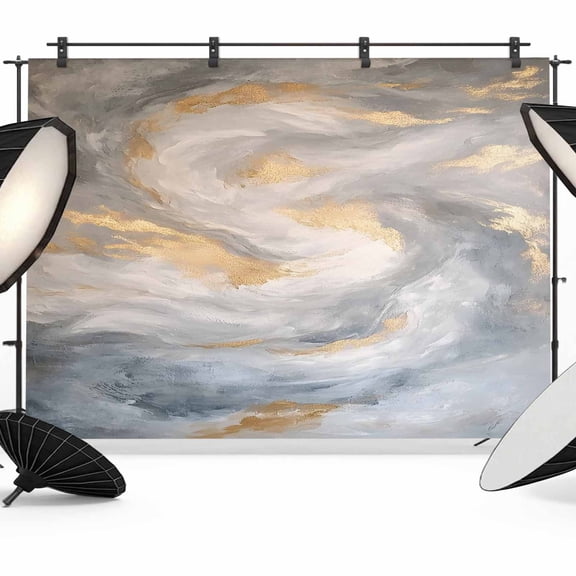 Yellow Grey Ombre Backdrop for Photoshoot,Photography Photo Studio Background Wall Backdrop,Modern Marble Ink Painting Abstract Back Drop Banner Panel for Portraits Wedding Party Live Streaming 7x5Ft
