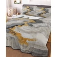 thumbnail image 1 of Yellow Grey Ombre King Size Down Alternative Comforter, Lightweight Comforter Quilt Bedding Set with Pillow Shams Modern Marble Ink Painting All Seasons Bed Comforter Duvet Insert 96"x106", 1 of 7
