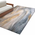 thumbnail image 1 of Yellow Grey Ombre Large Area Rugs for Bedroom Living Room, Soft Non Slip Carpet Bedside Rug, Modern Marble Ink Painting Abstract Rectangle Floor Cover Kitchen Accent Rug 2.7'x5' for Office, 1 of 9